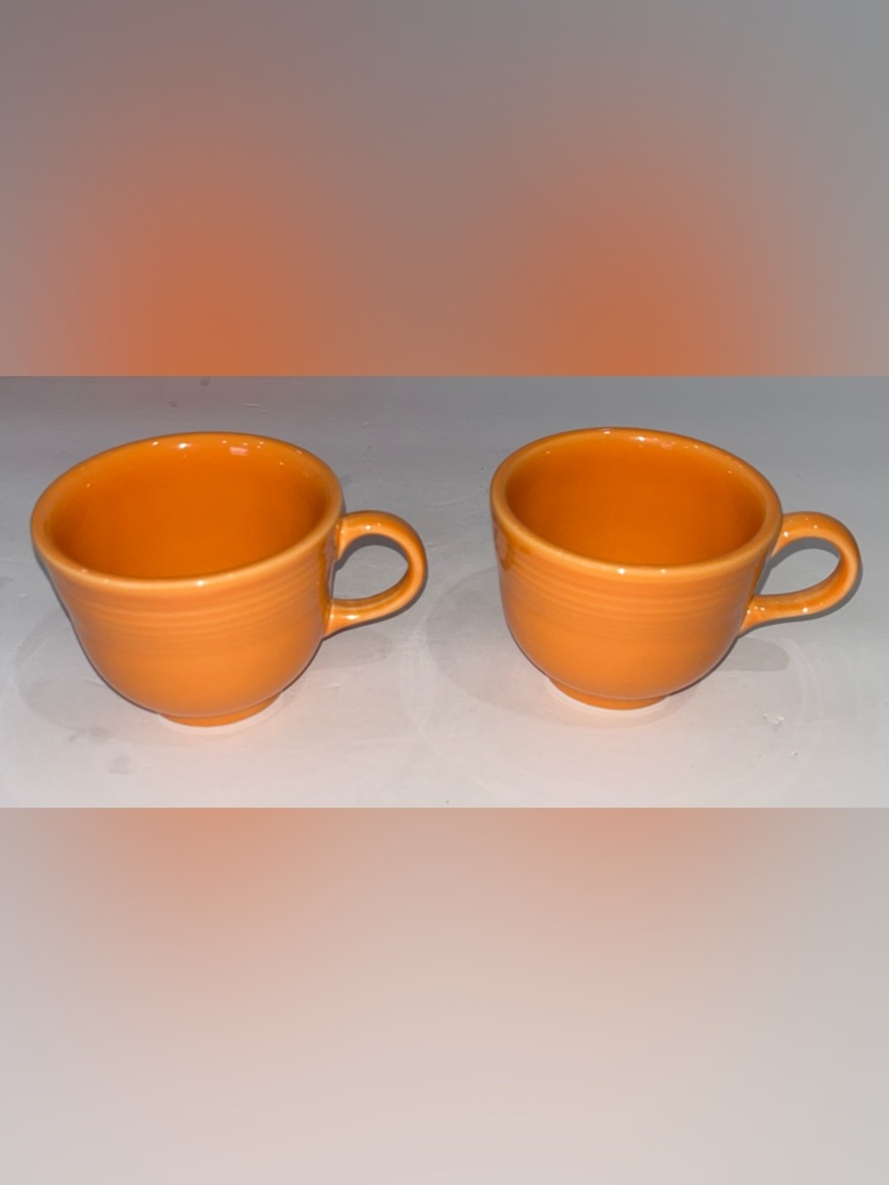 Orange Ceramic Coffee Mug Set - Bright Orange Espresso Cups